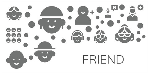 Sticker - friend icon set