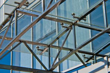 Glass and steel architectural construction