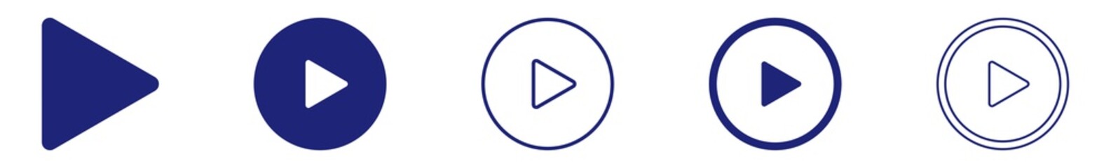 Wall Mural - play button icon blue | start buttons illustration | video audio player navigate symbol | arrow logo