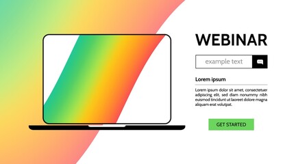 webinar concept template, online course, distant education, video lecture, internet group conference