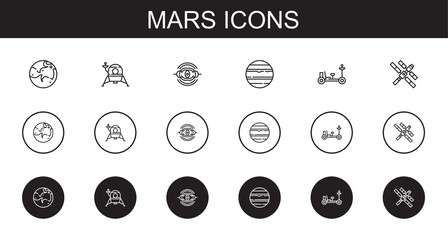 Wall Mural - mars icons set