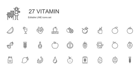 Canvas Print - vitamin icons set