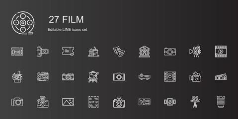 Canvas Print - film icons set