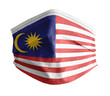 mascarilla para covid con el fondo blanco y la bandera de Malasia