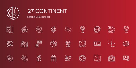 Canvas Print - continent icons set