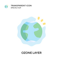 Ozone Layer Vector Icon. Flat Style Illustration. EPS 10 Vector.