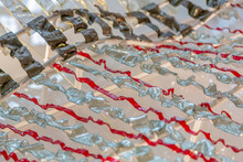 Volumetric Abstract Surface Of A Chaotic Pattern Made Of Plastic With Organic  Glass