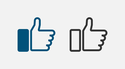 Wall Mural - like. like vector icon. thumbs up in line design. vector illustration