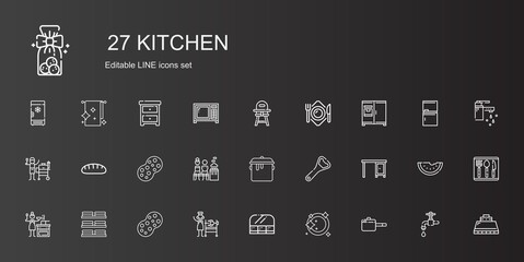 Canvas Print - kitchen icons set