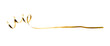 © Duncan Andison - A thin curly gold ribbon for Christmas and birthday present banner isolated against a white background.