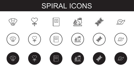 Wall Mural - spiral icons set