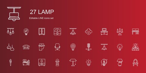 Wall Mural - lamp icons set