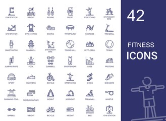 Poster - fitness icons set