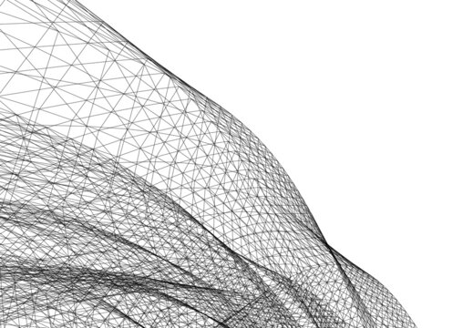 Abstract architecture. Mesh 3d background