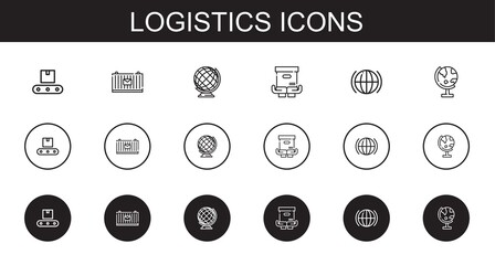 Wall Mural - logistics icons set