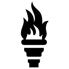 Canvas Print - 

Vintage torch icon in flat vector design, torch lamp,
