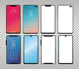 Poster - set of mockup smartphones devices icons