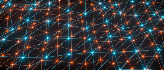 Wall Mural - abstract network concept line connection (3d rendering)