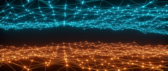 Wall Mural - abstract network concept line connection (3d rendering)