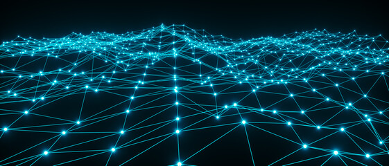 Wall Mural - abstract network concept line connection (3d rendering)