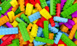 Toys bricks colorful background 3d rendering