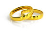 Two wedding rings 3d rendering