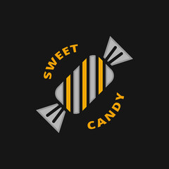 Poster - Candy Icon Filled Line Style. Sweet Candy Vector Logo Illustration. Halloween Candy Collection Symbol Icon Food