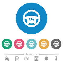 Poster - Steering lock flat round icons