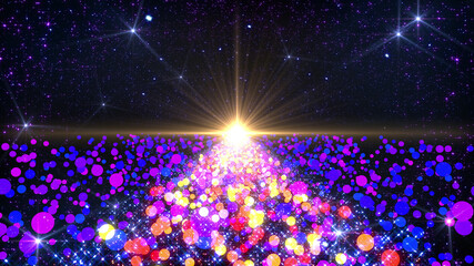Wall Mural - Space Stars Galaxy milky way road future illumination 3D illustration background.