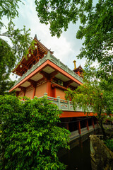 Beautiful scenery in the early sun of Khanh An Pagoda, Ho Chi Minh city, Vietnam - little Japan in Saigon.