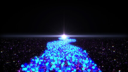 Wall Mural - Space Stars Galaxy milky way road future illumination 3D illustration background.