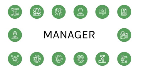 Poster - manager icon set