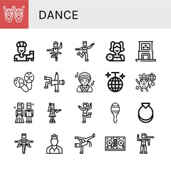 Poster - dance simple icons set