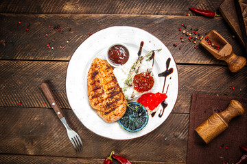 Sticker - Grilled gourmet chicken fillet steak with rice