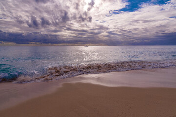 Sticker - panorama of the island of Sint Maarten island in the Caribbean