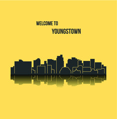 Wall Mural - Youngstown, Ohio ( city silhouette )