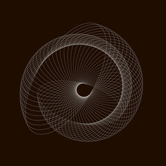 Wall Mural - Spirograph abstract element on a black background.