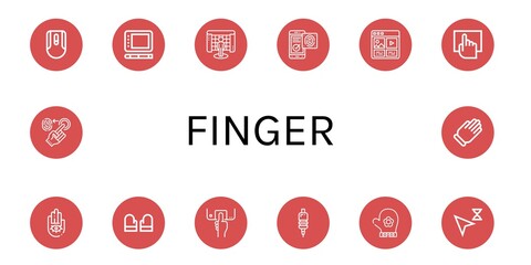 Wall Mural - finger simple icons set