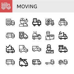 Canvas Print - moving icon set