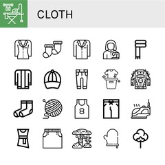 Poster - cloth simple icons set