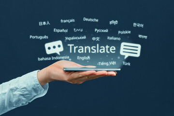 the concept of a program for translating in a smartphone from different languages