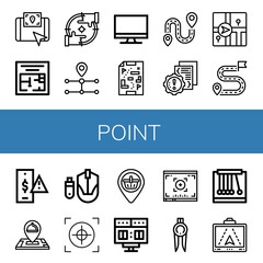 Poster - point simple icons set