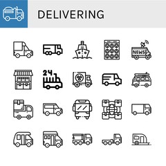 Sticker - delivering icon set