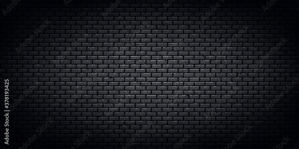 Vector realistic isolated black brick wall background for template and ...