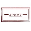 Napis JPKV7 jako pieczątka na białym tle, tekst
