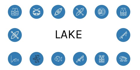 Wall Mural - Set of lake icons