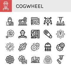 Poster - Set of cogwheel icons