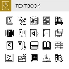 Sticker - textbook icon set