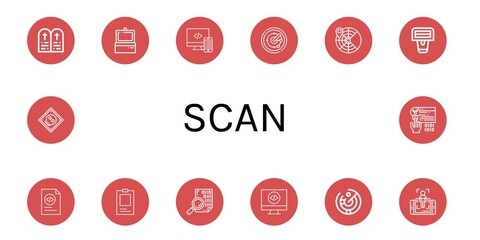 Sticker - scan simple icons set