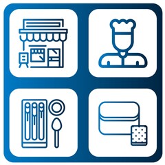 Sticker - bakery icon set